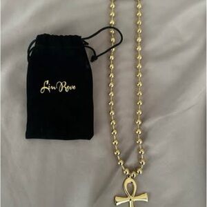Gold Ankh Pendant Necklace